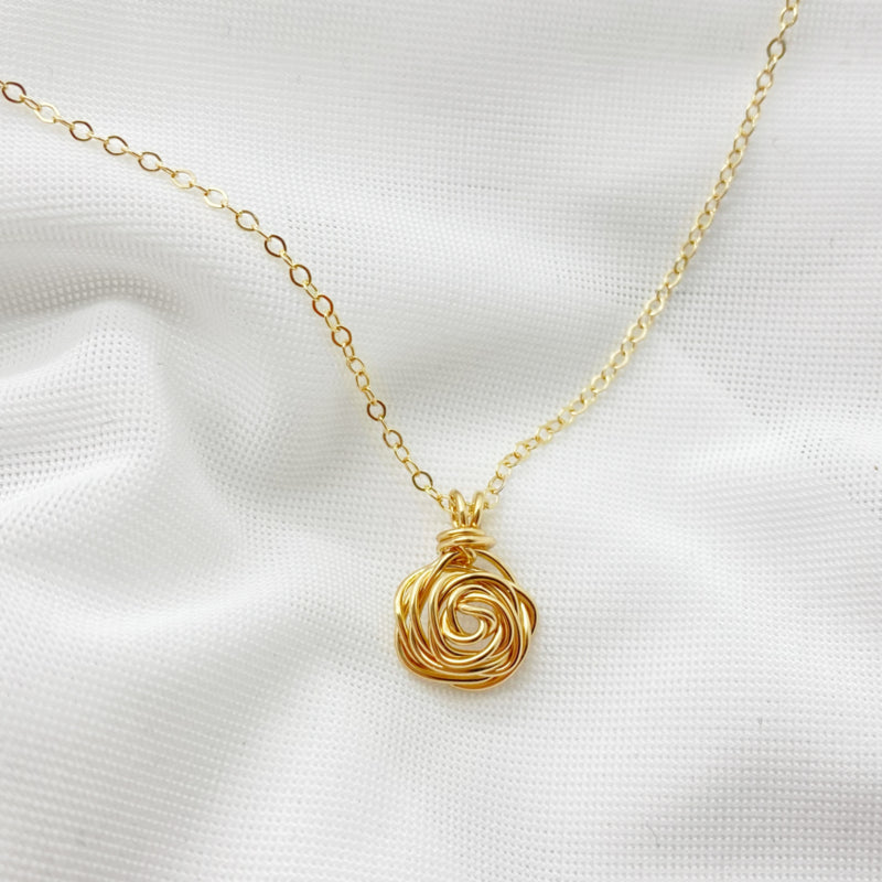 14K Gold Filled Collier Met Gold Filled Handgemaakte Roos