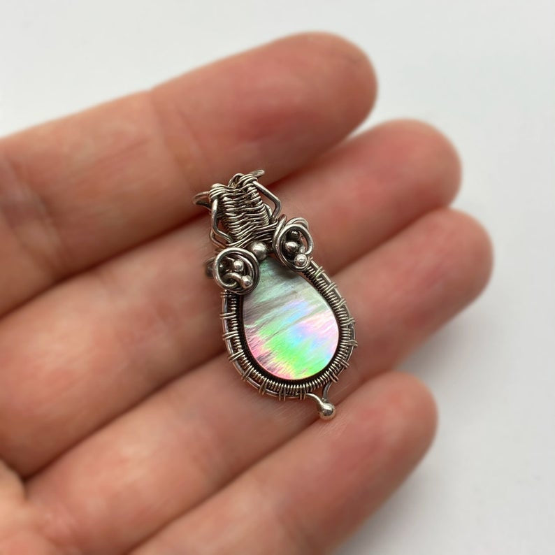 Parelmoer Hanger Van Sterling En Fijnzilver