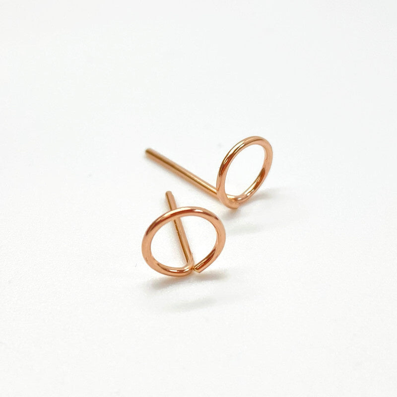 14K Rose Gold Filled Oorknopjes, Cirkel 7 Mm