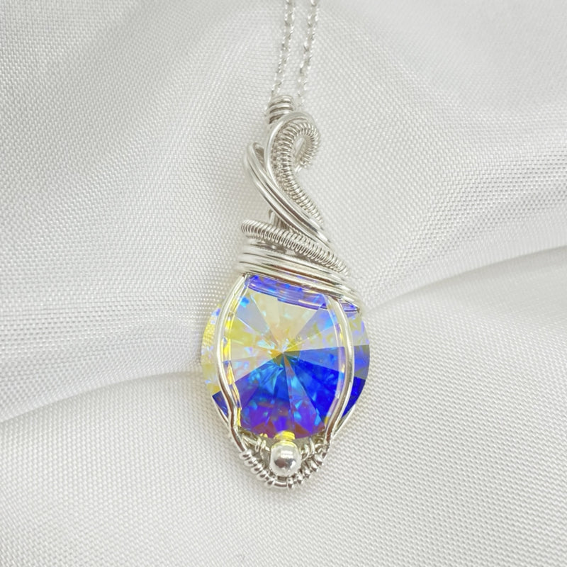 Medium Wire Wrapped Swarovski Kristal Ab Rivoli