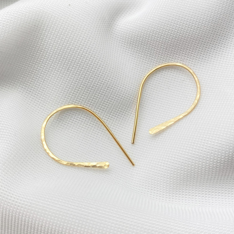 Small 14K Gold Filled Gehamerde Oorbellen