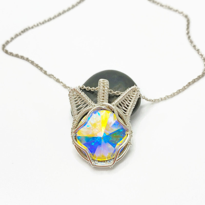 Poezen Hanger Swarovski Kristal Ab Rivoli