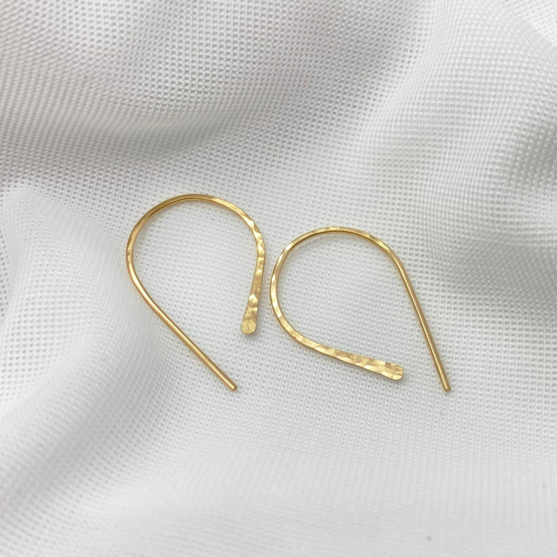 Small 14K Gold Filled Gehamerde Oorbellen