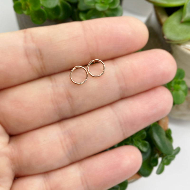 14K Rose Gold Filled Oorknopjes, Cirkel 7 Mm