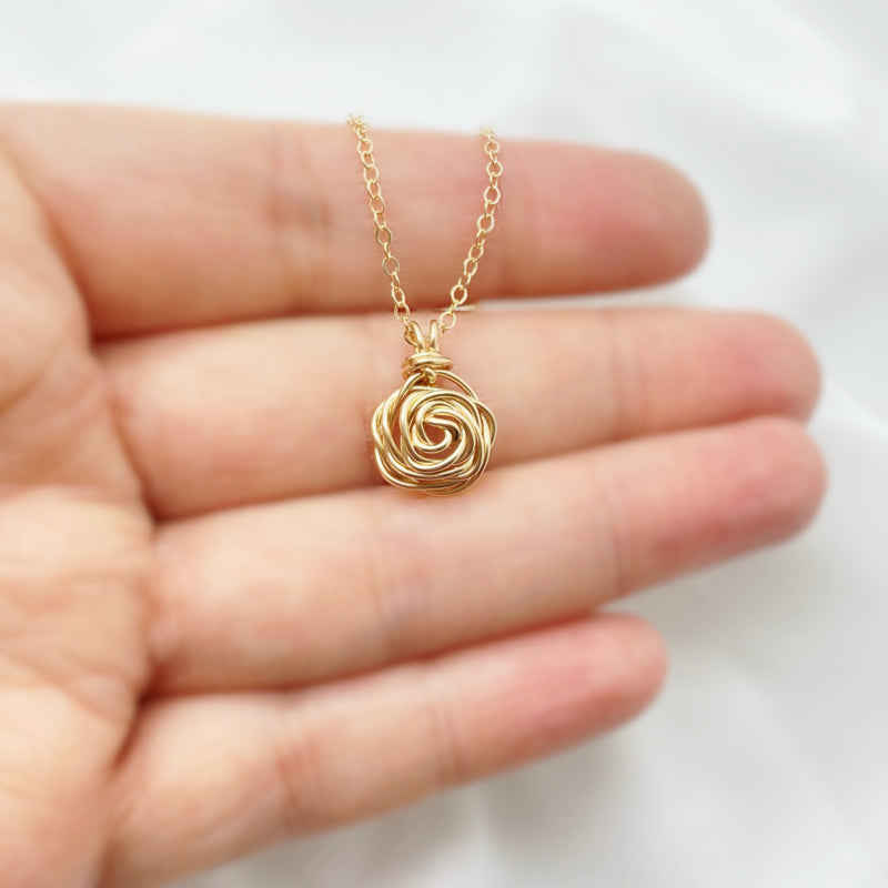 14K Gold Filled Collier Met Gold Filled Handgemaakte Roos
