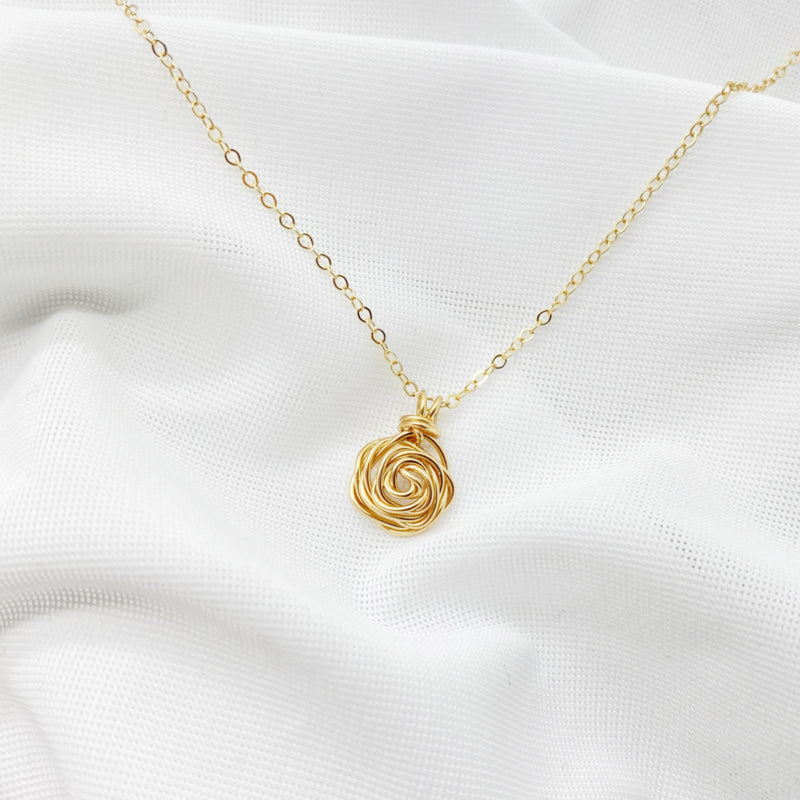 14K Gold Filled Collier Met Gold Filled Handgemaakte Roos