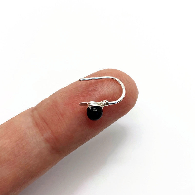 Kleine Zilveren Oorbellen Met Onyx