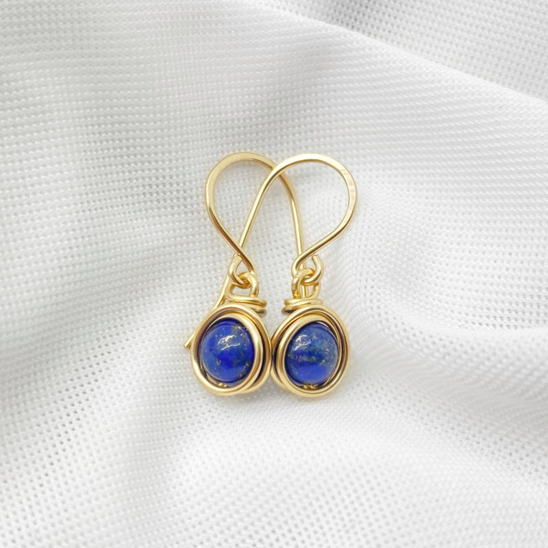 14K Gold Filled Oorbellen Met Lapis Lazuli