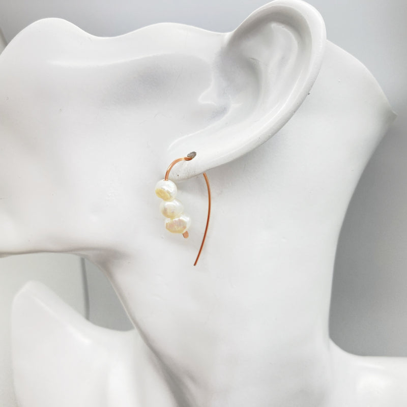 14K Rose Gold Filled Oorbellen Met Parels