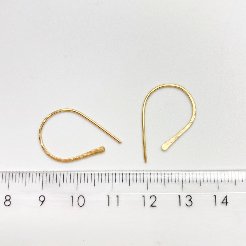 Small 14K Gold Filled Gehamerde Oorbellen