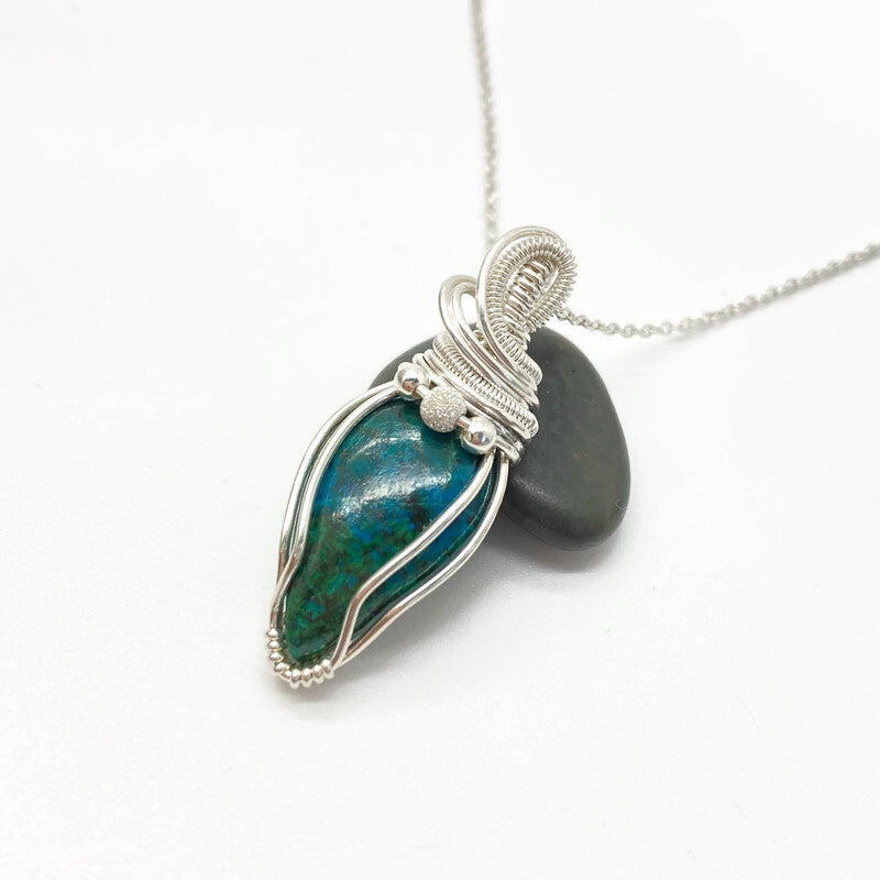 Sterling Zilveren Hanger Met Chrysocolla