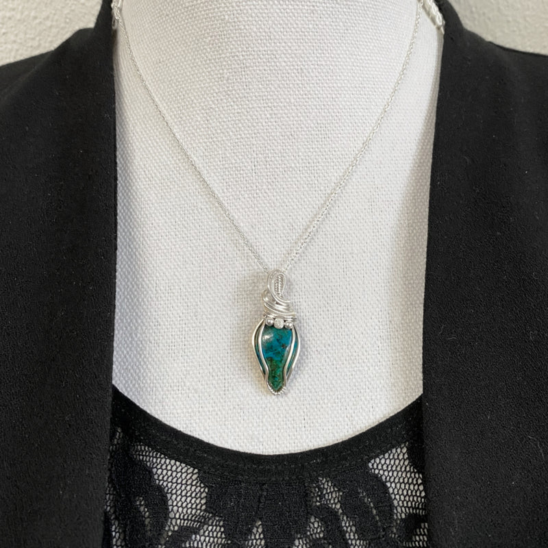Sterling Zilveren Hanger Met Chrysocolla