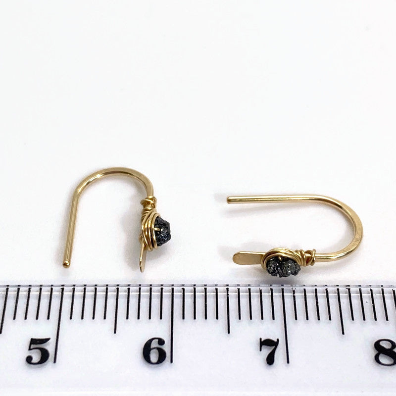 Gold Fill Oorbellen Met Ruwe Diamant