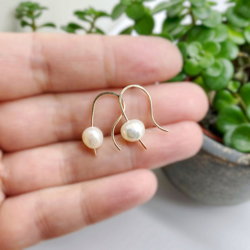 14K Gold Filled Oorbellen Met Een Parel