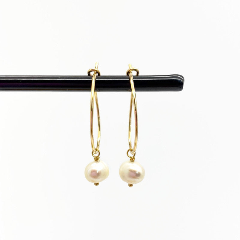 14K Gold Filled Oorbellen Met Parel