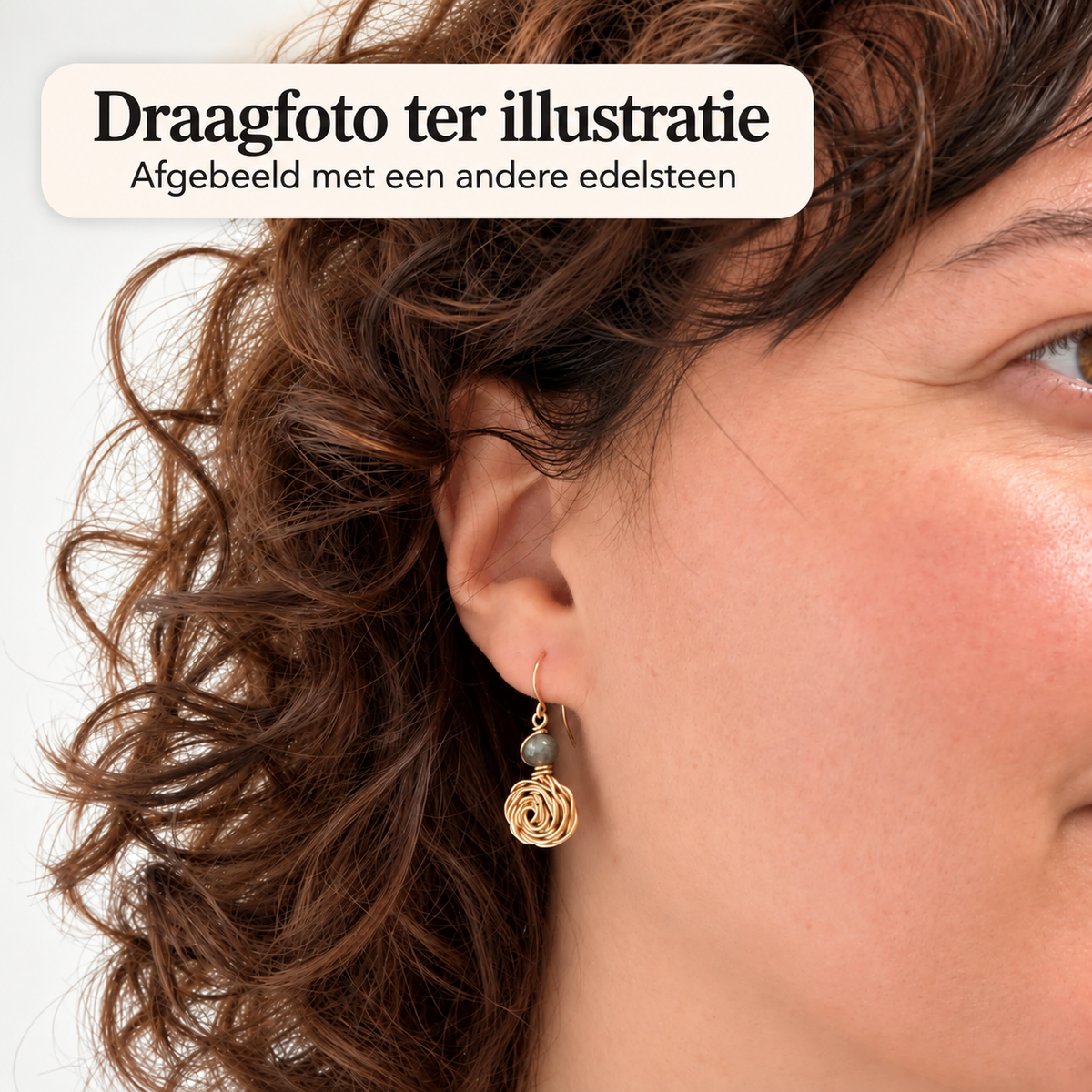Gold filled roos oorbellen met aquamarijn