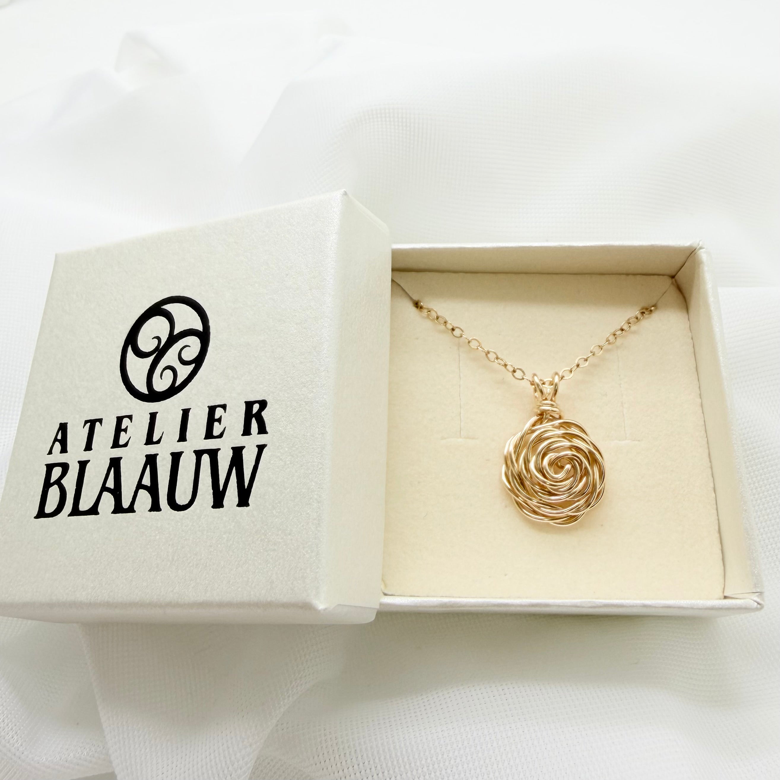 14K Gold Filled Collier Met Gold Filled Handgemaakte Roos