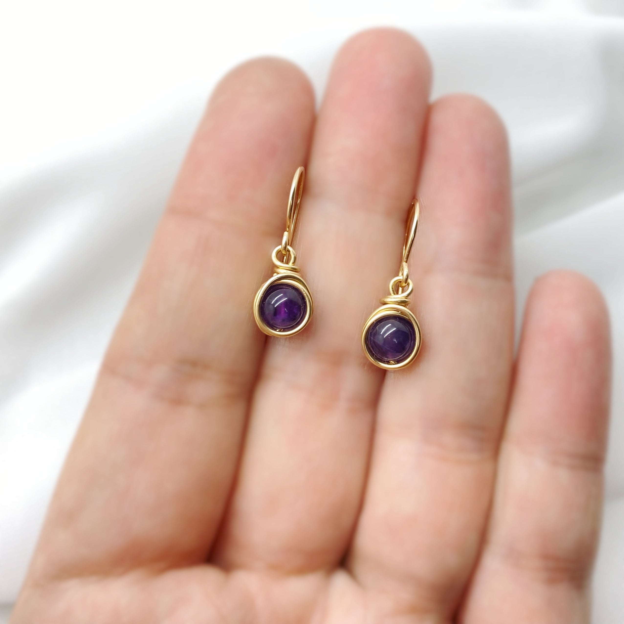 14K Gold filled oorbellen met Amethist