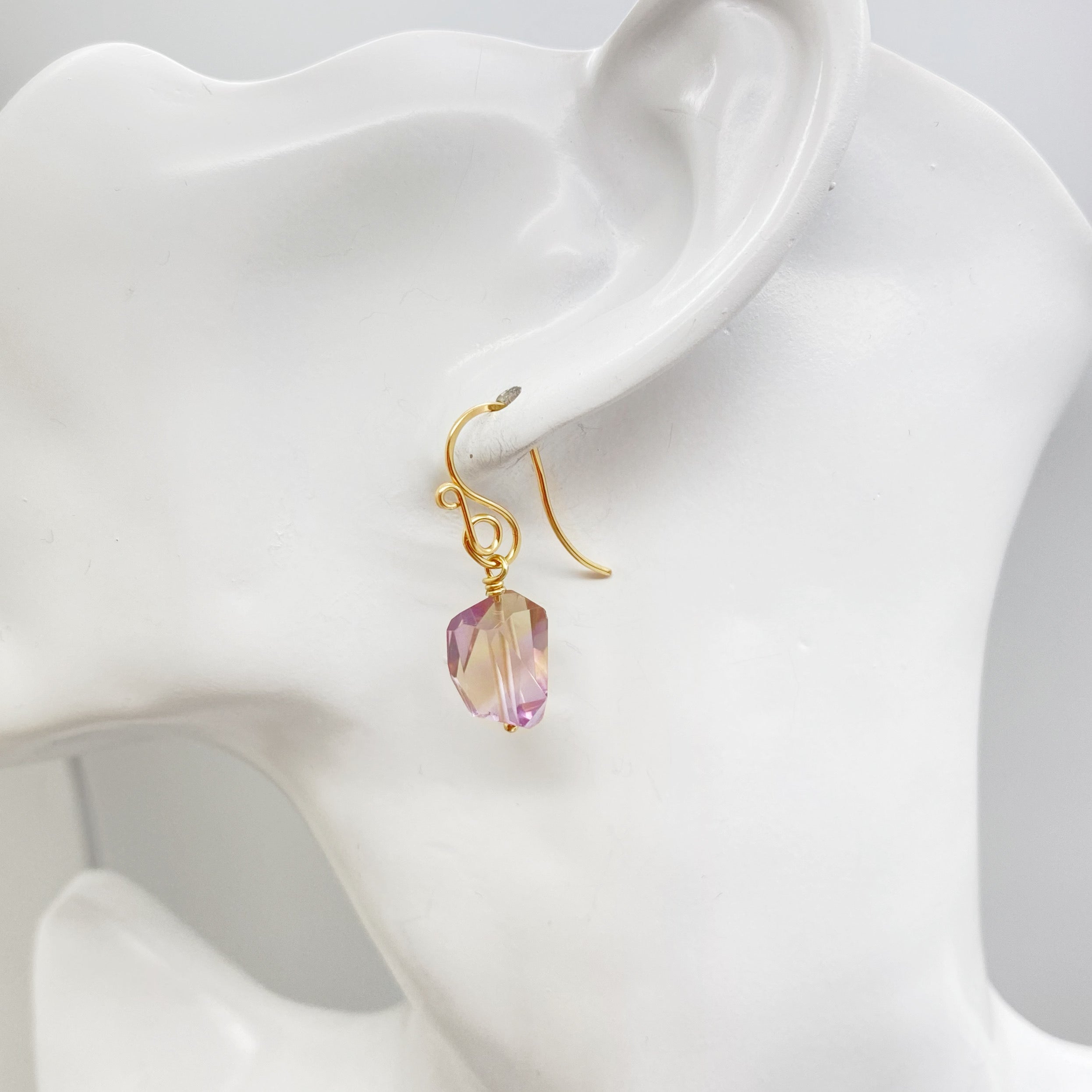 14k gold filled oorbellen met Ametrien
