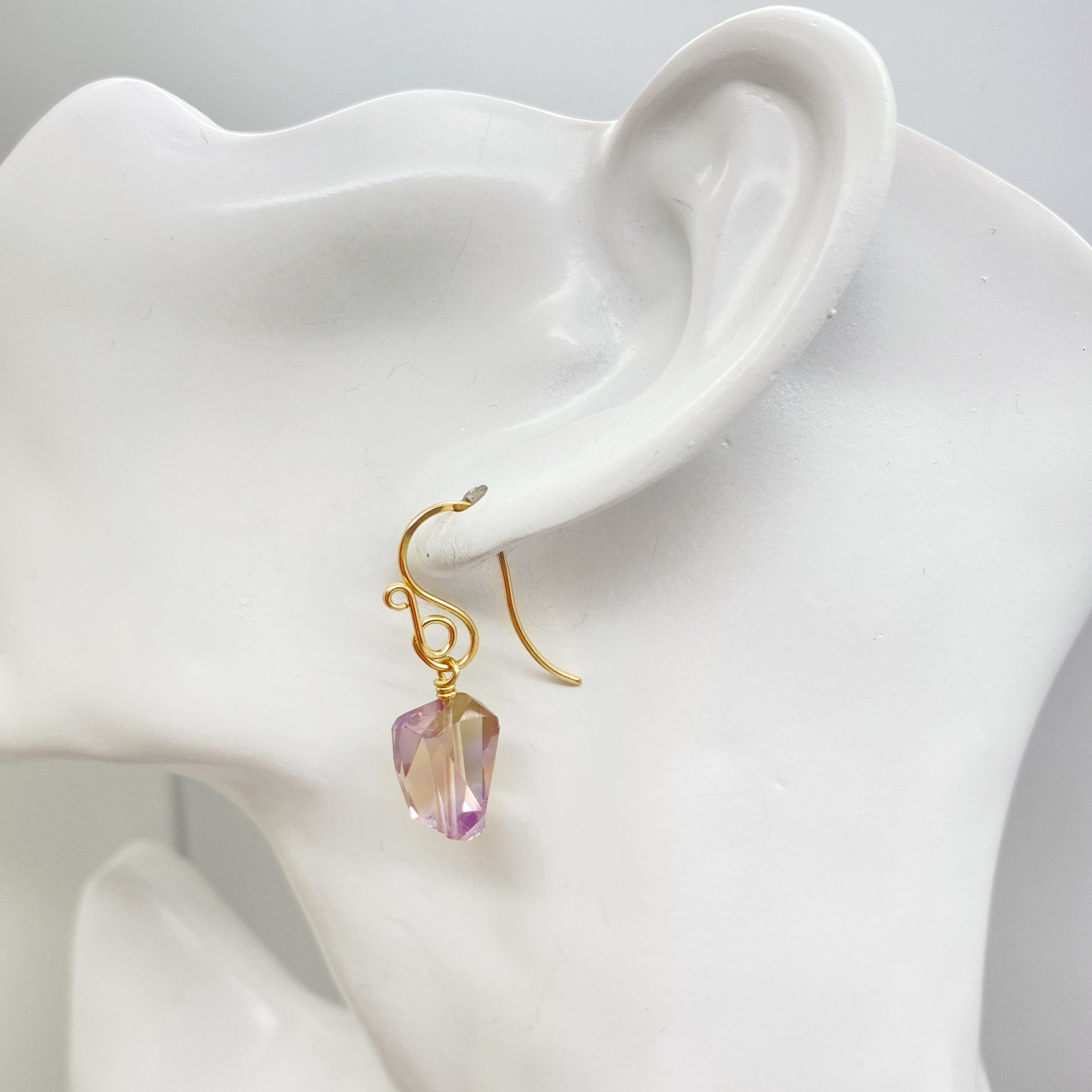 14k gold filled oorbellen met Ametrien