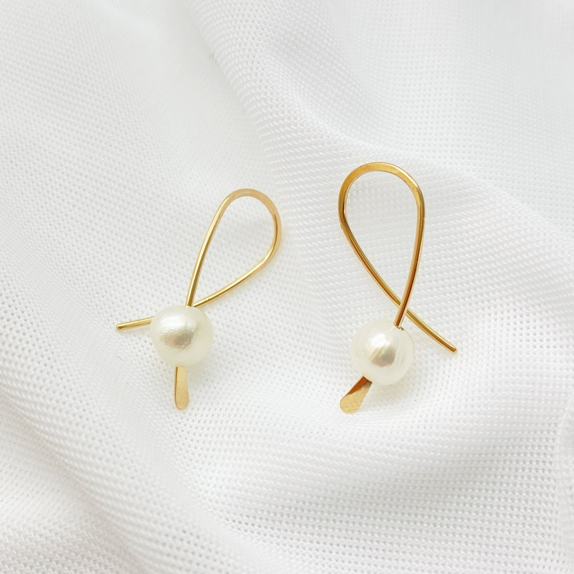 Kleine oorbellen - 14K gold filled - Met zoetwaterparel