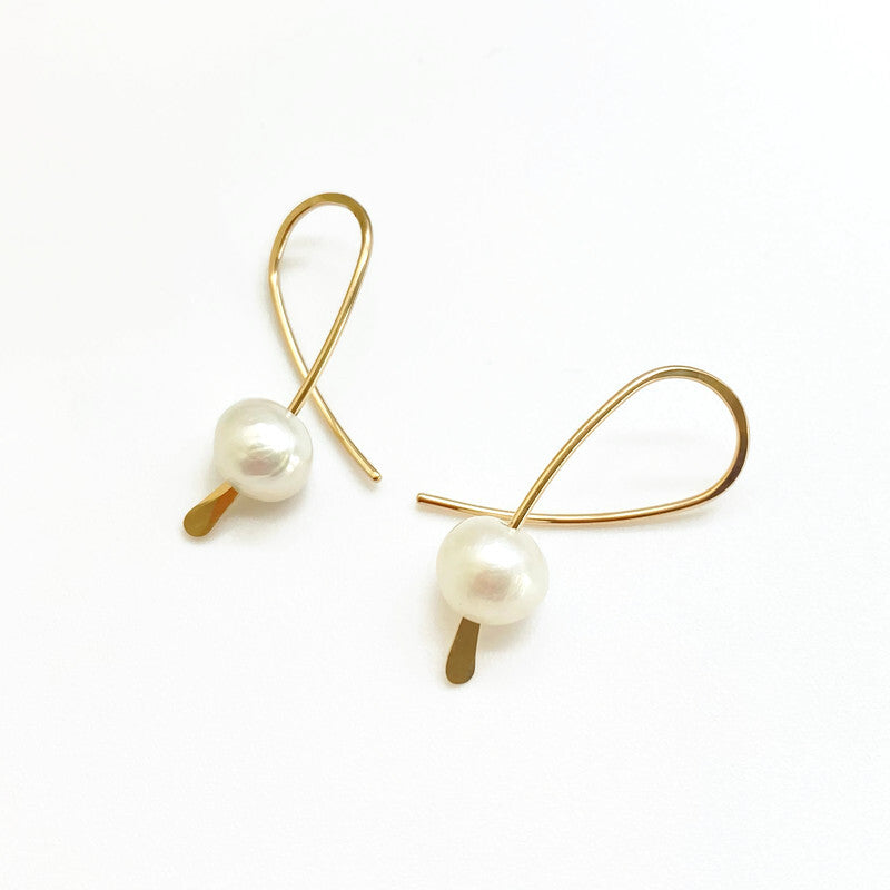 Kleine oorbellen - 14K gold filled - Met zoetwaterparel