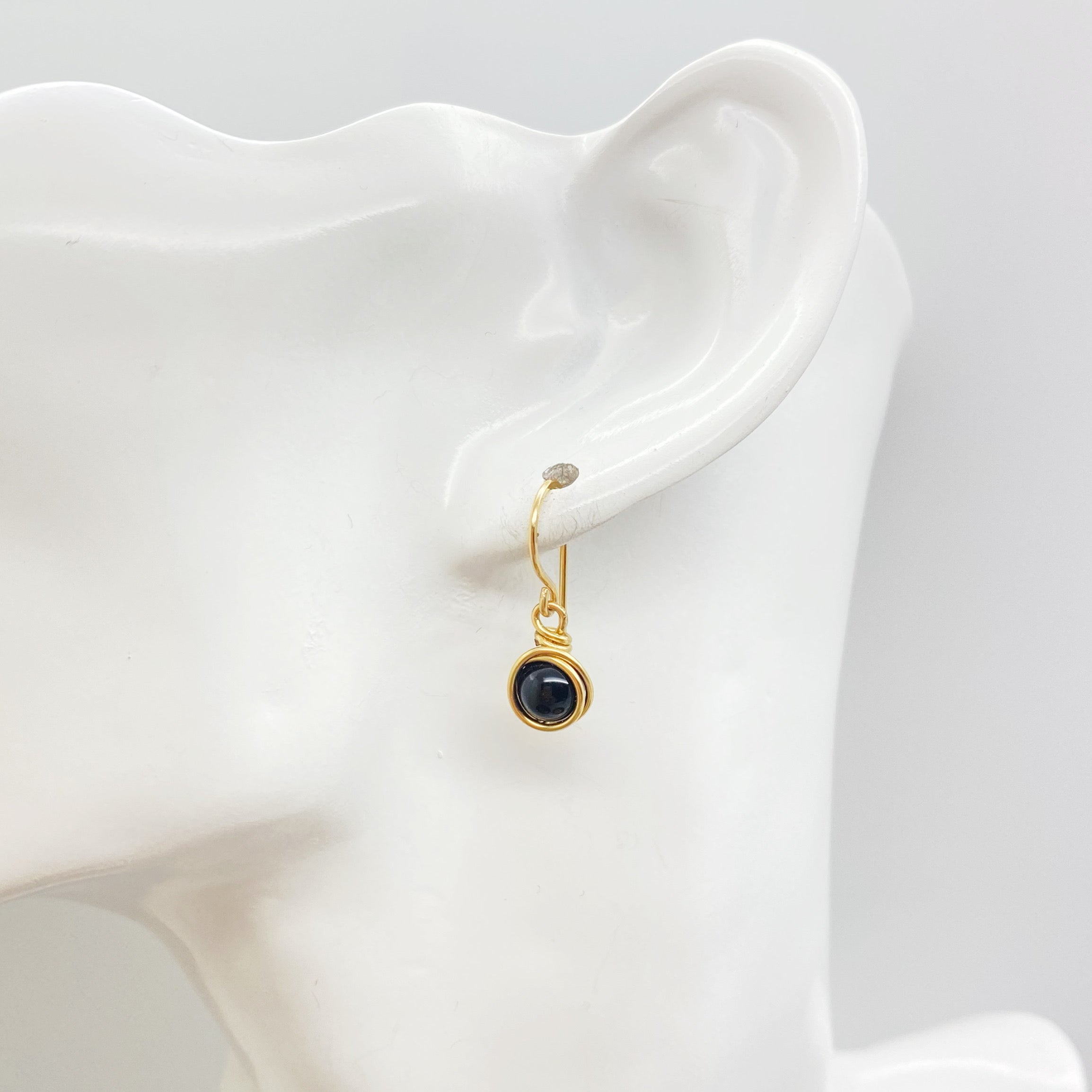 Oorbellen - 14K gold filled - Met onyx