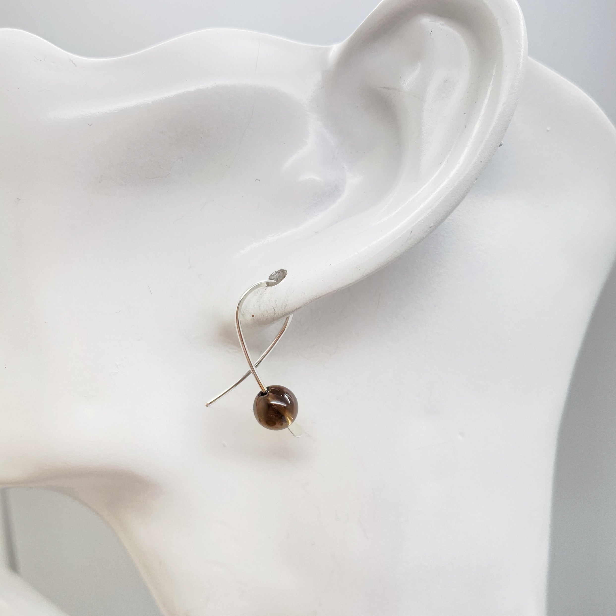 Oorbellen - Sterling zilver - Met rookkwarts