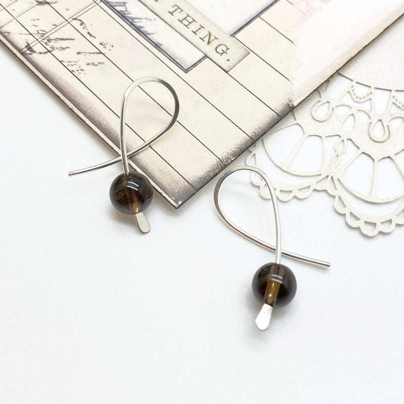 Oorbellen - Sterling zilver - Met rookkwarts