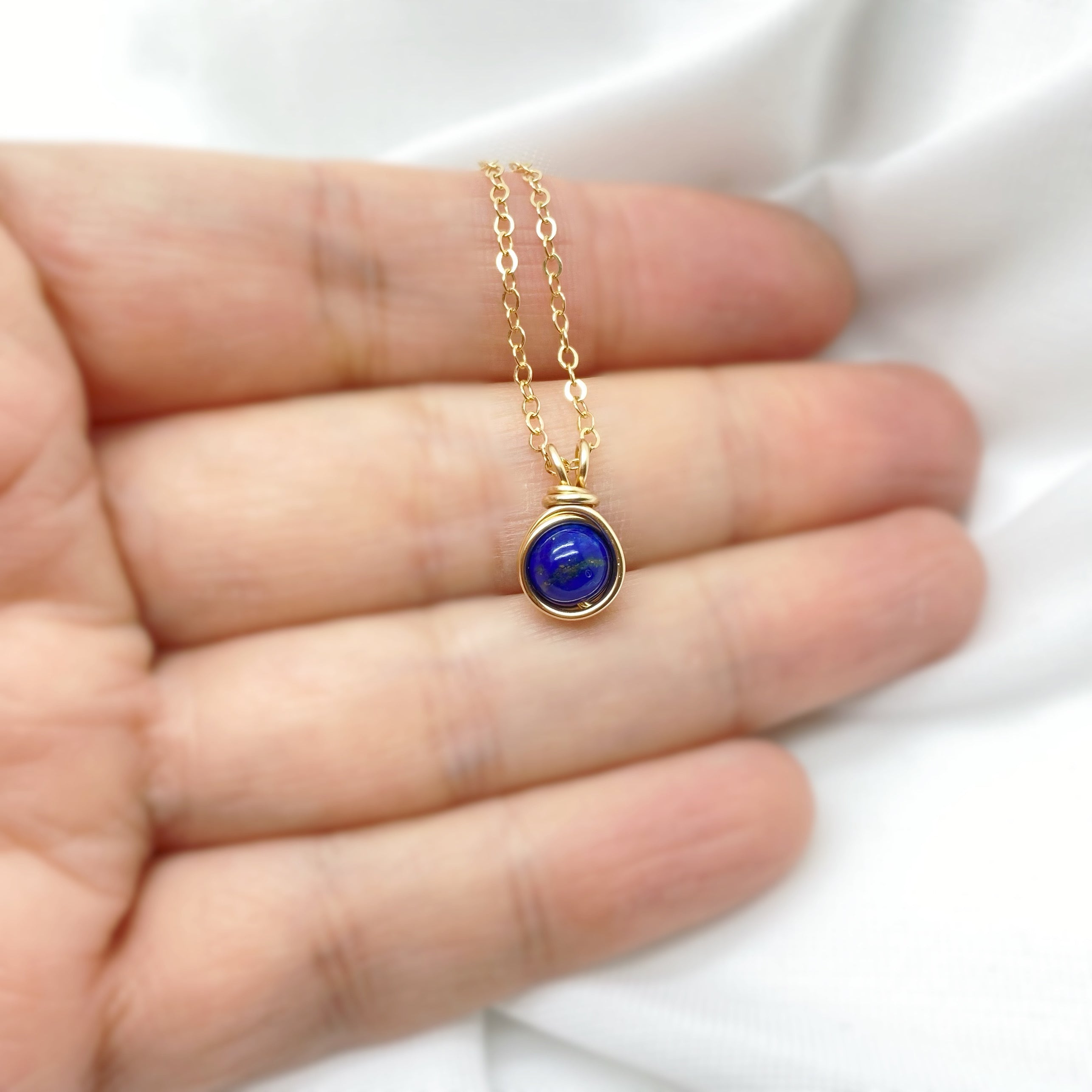 Ketting - 14K gold filled - Met lapis lazuli