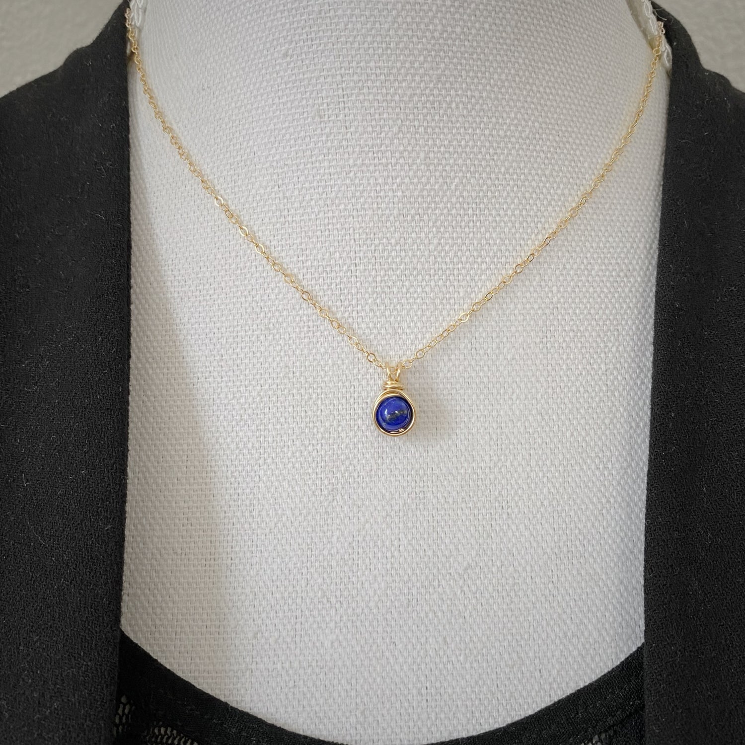 Ketting - 14K gold filled - Met lapis lazuli