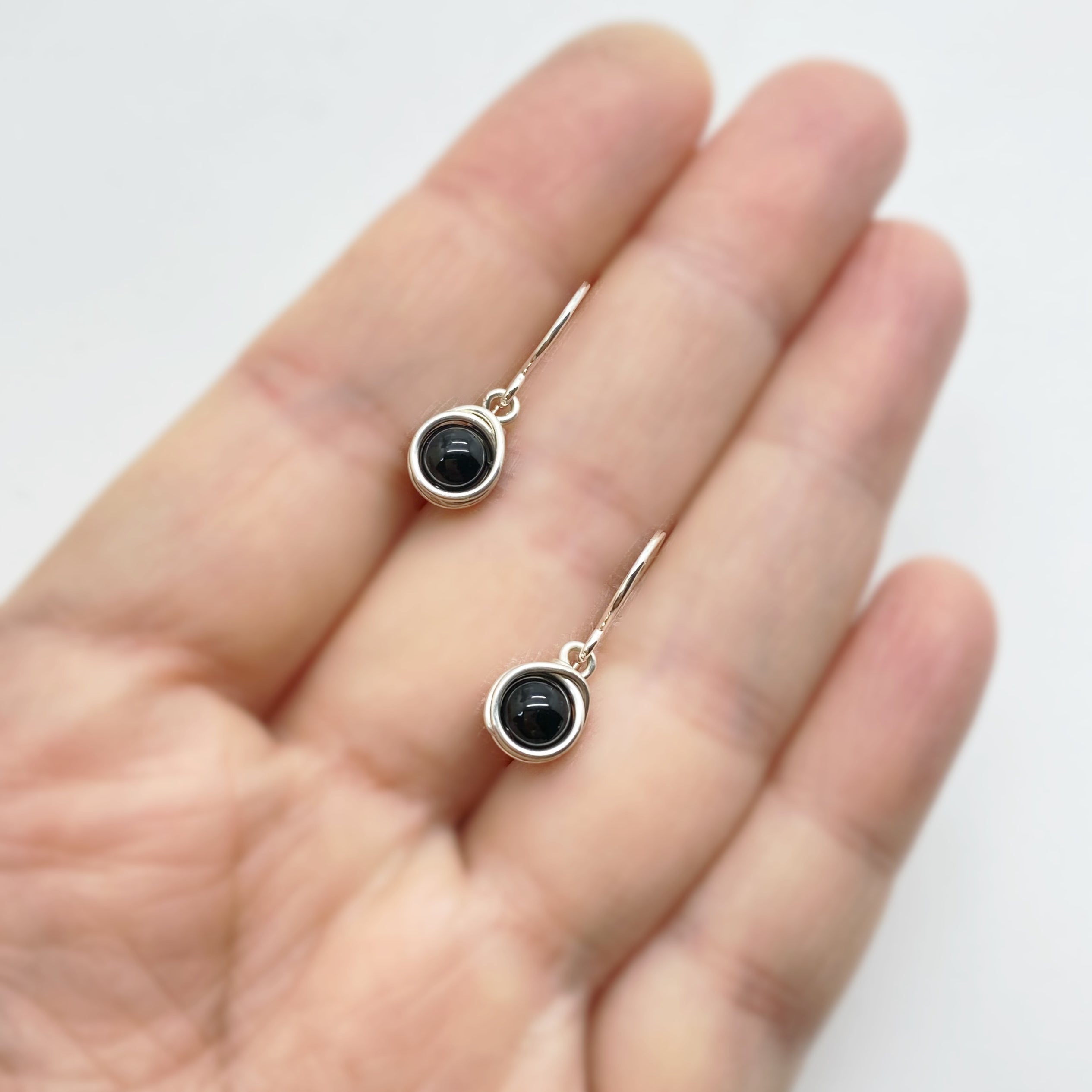 Oorbellen - Zilver - Met onyx steen