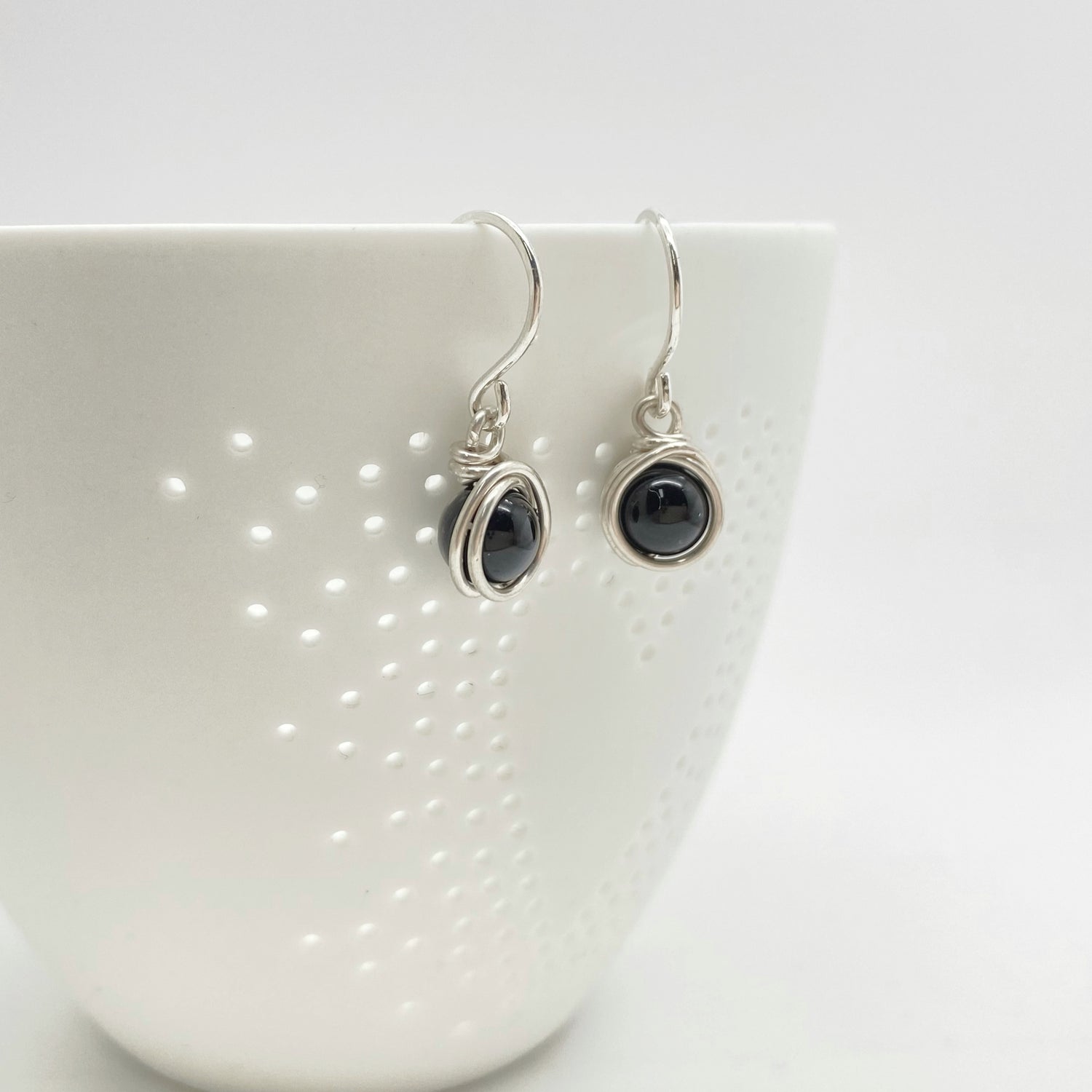 Oorbellen - Zilver - Met onyx steen