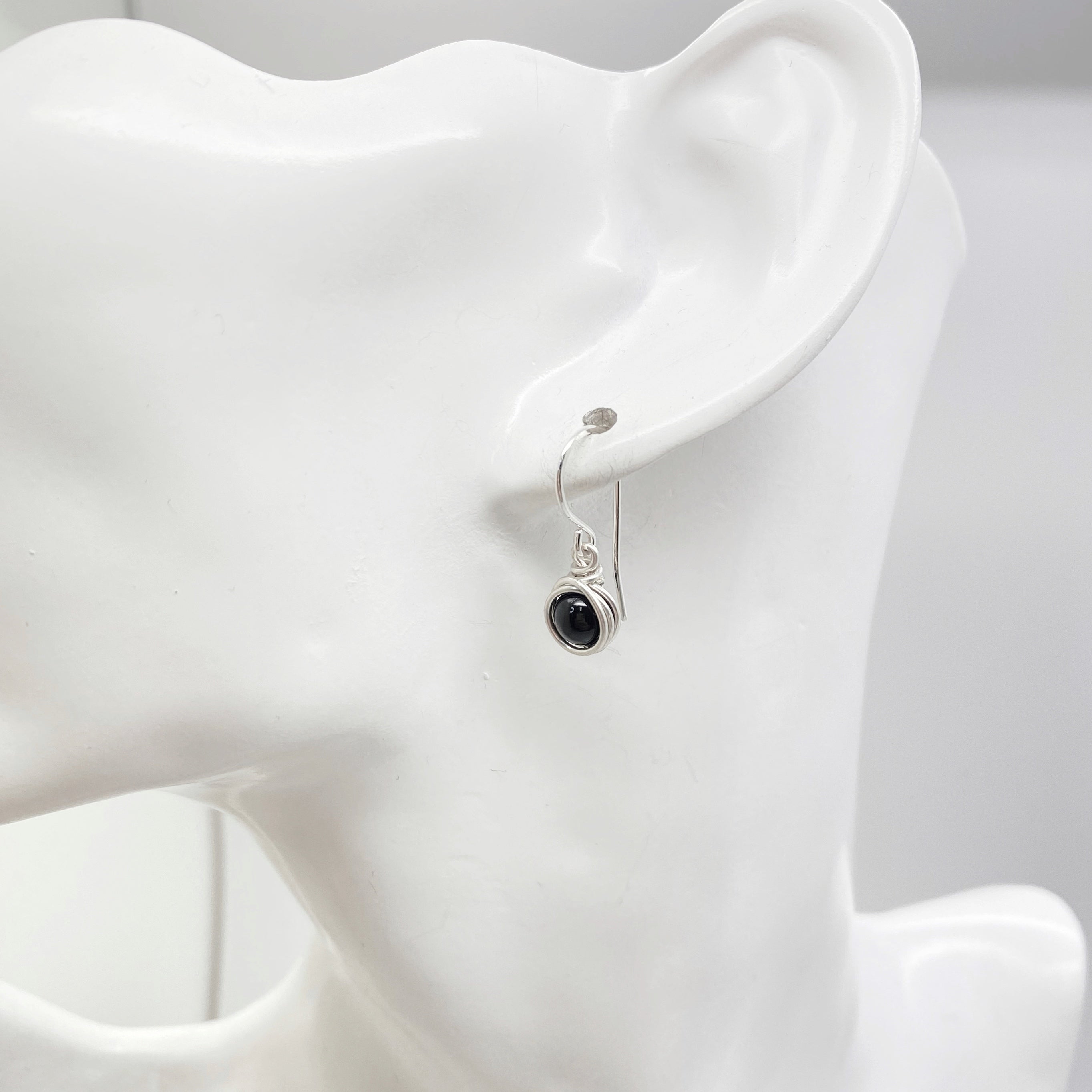 Oorbellen - Zilver - Met onyx steen