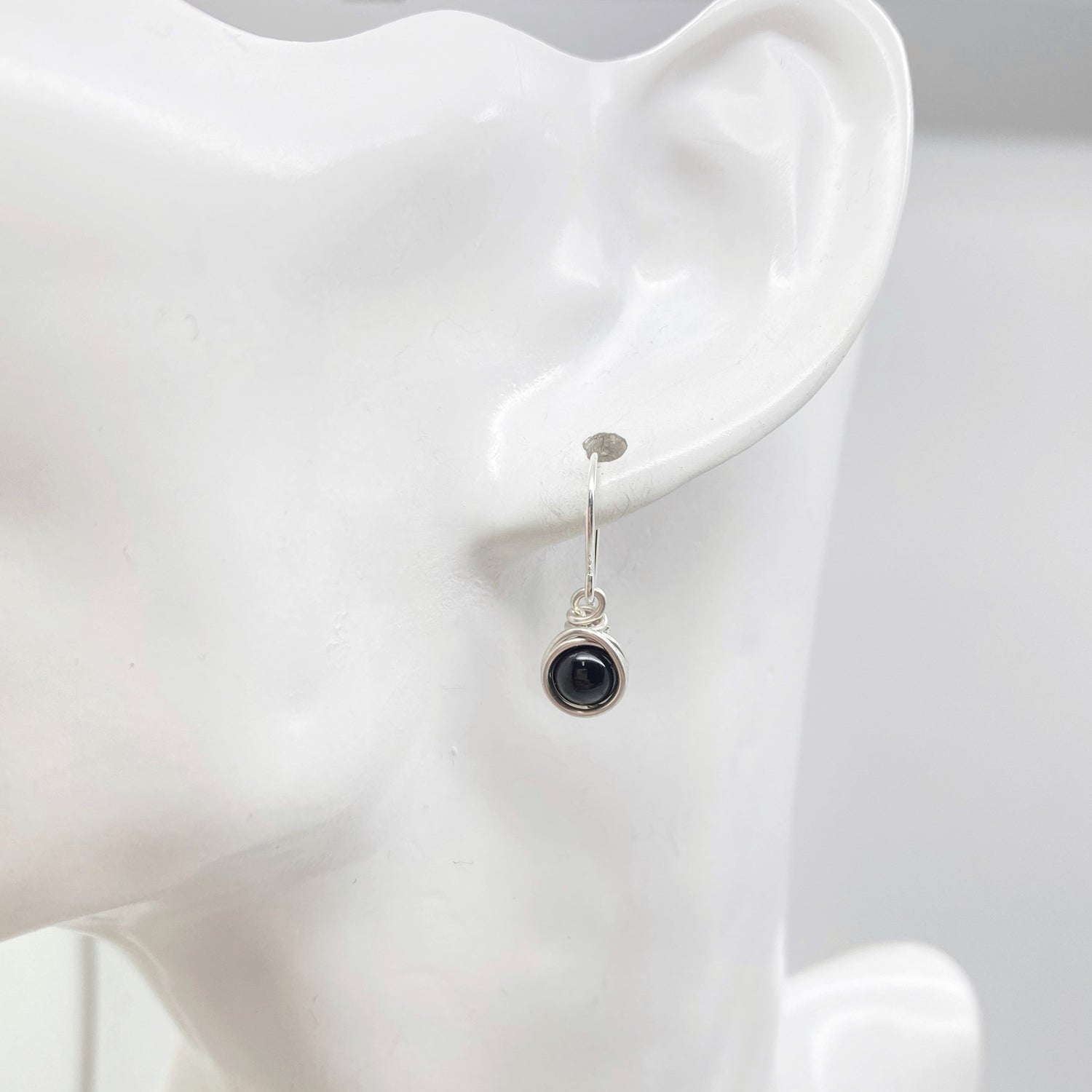 Oorbellen - Zilver - Met onyx steen