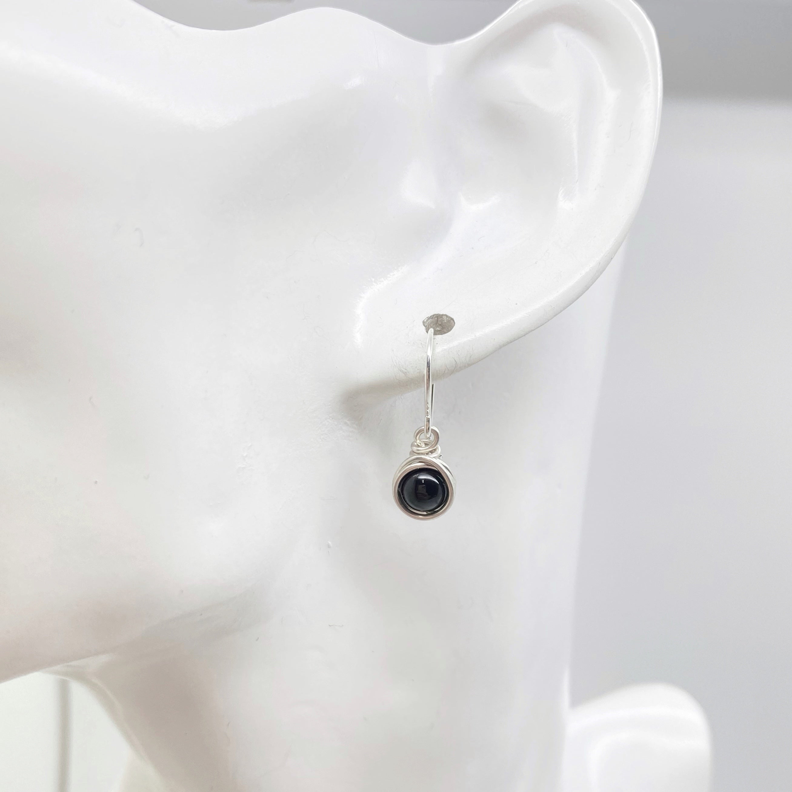 Oorbellen - Zilver - Met onyx steen