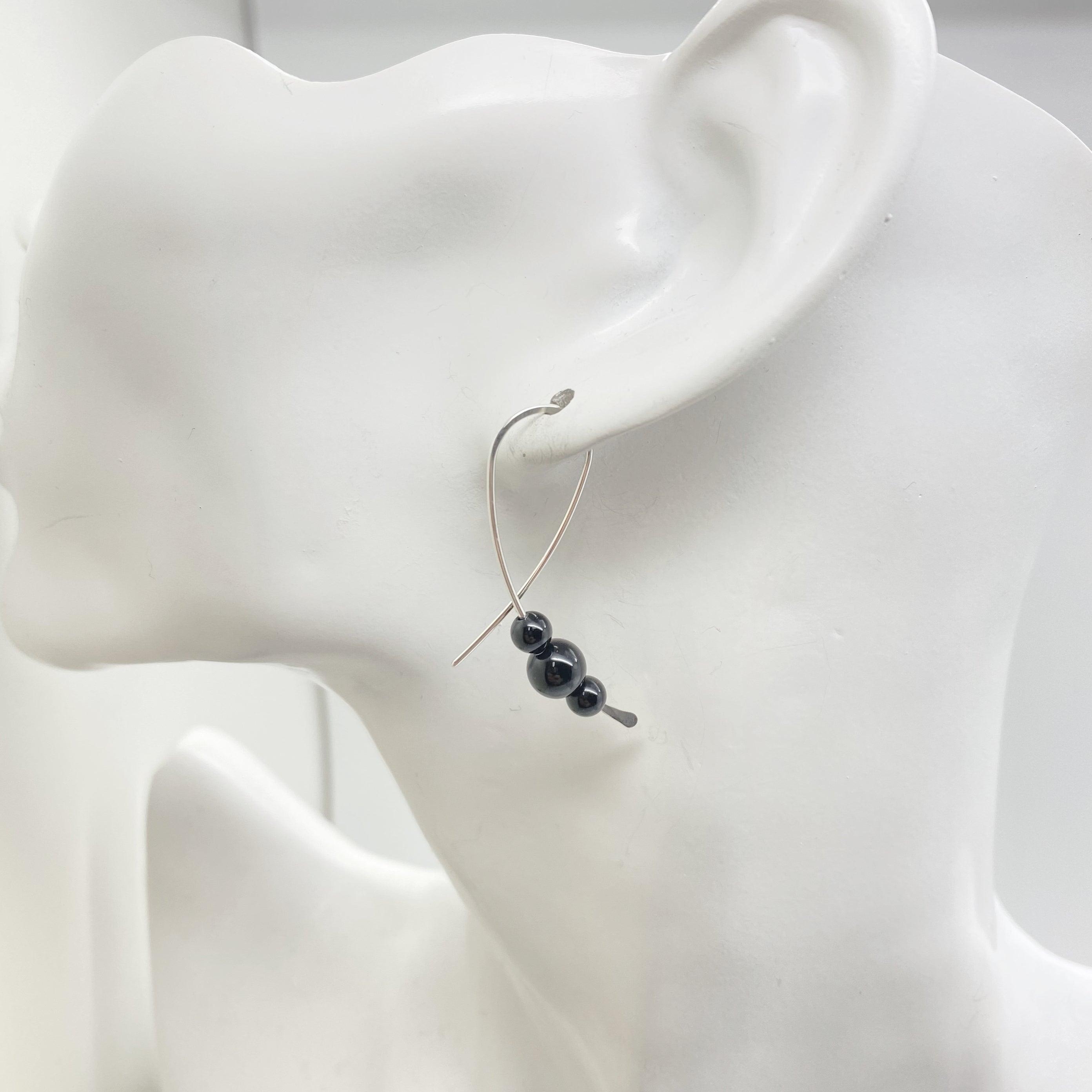 Confetti oorbellen - Sterling zilver - Met onyx