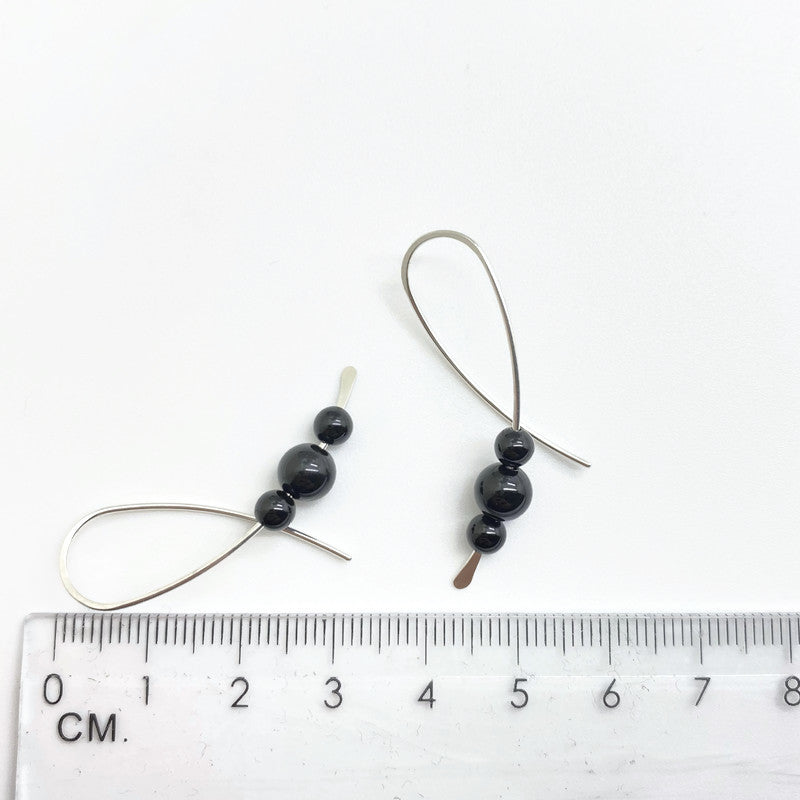 Confetti oorbellen - Sterling zilver - Met onyx