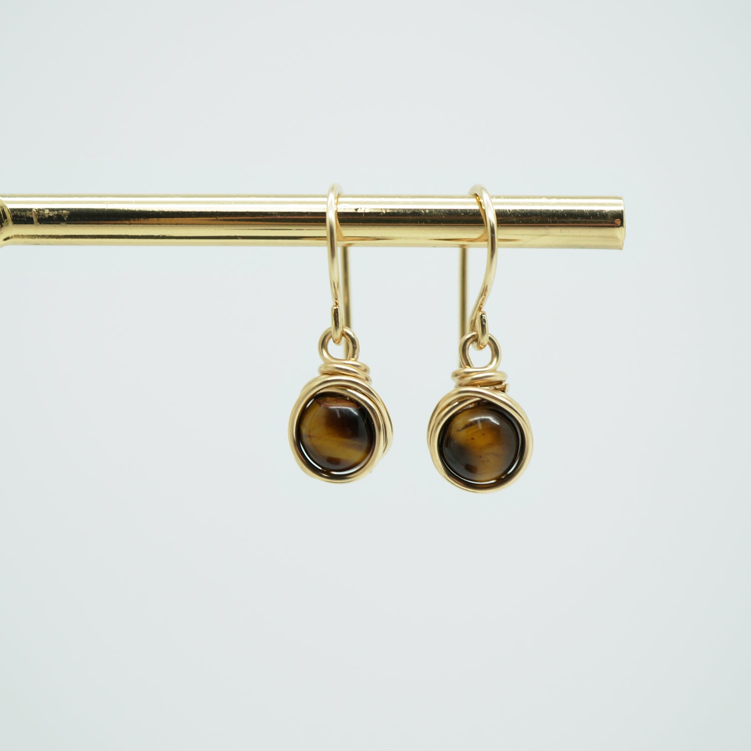 Oorbellen - 14K gold filled - Met tijgeroog