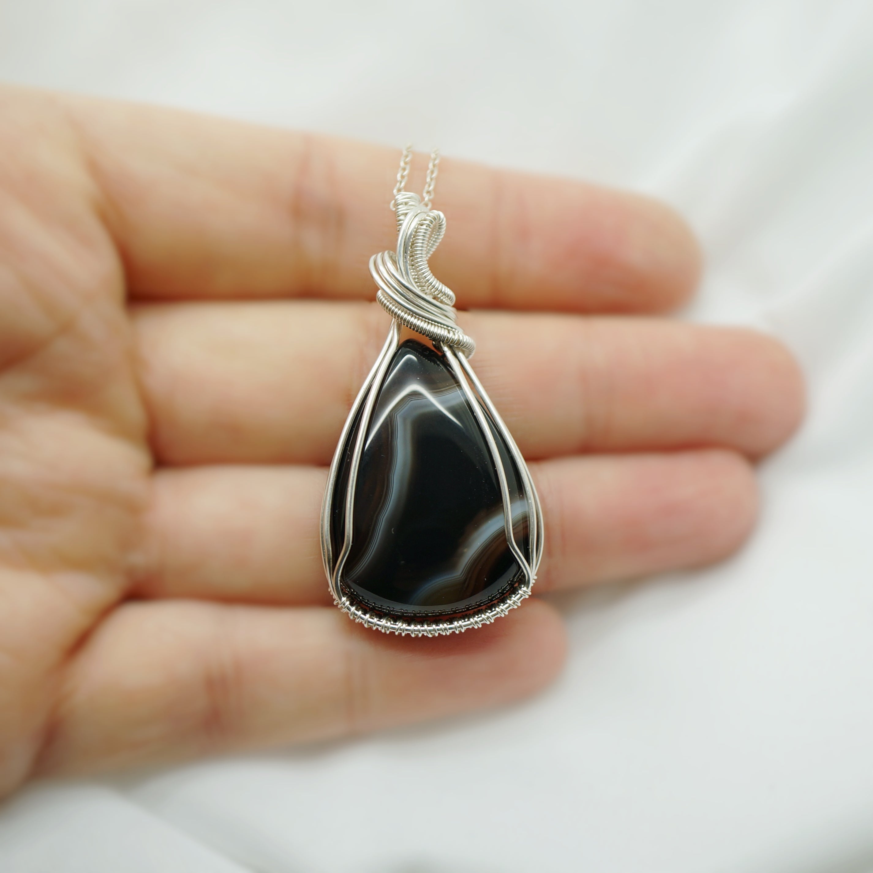 Sterling Zilveren Wire Wrap Hanger Met Agaat