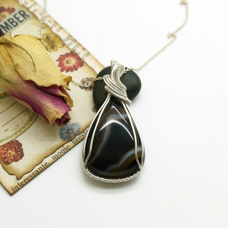 Sterling Zilveren Wire Wrap Hanger Met Agaat