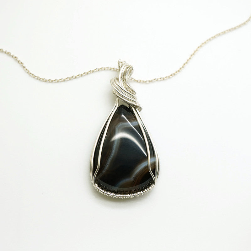 Sterling Zilveren Wire Wrap Hanger Met Agaat