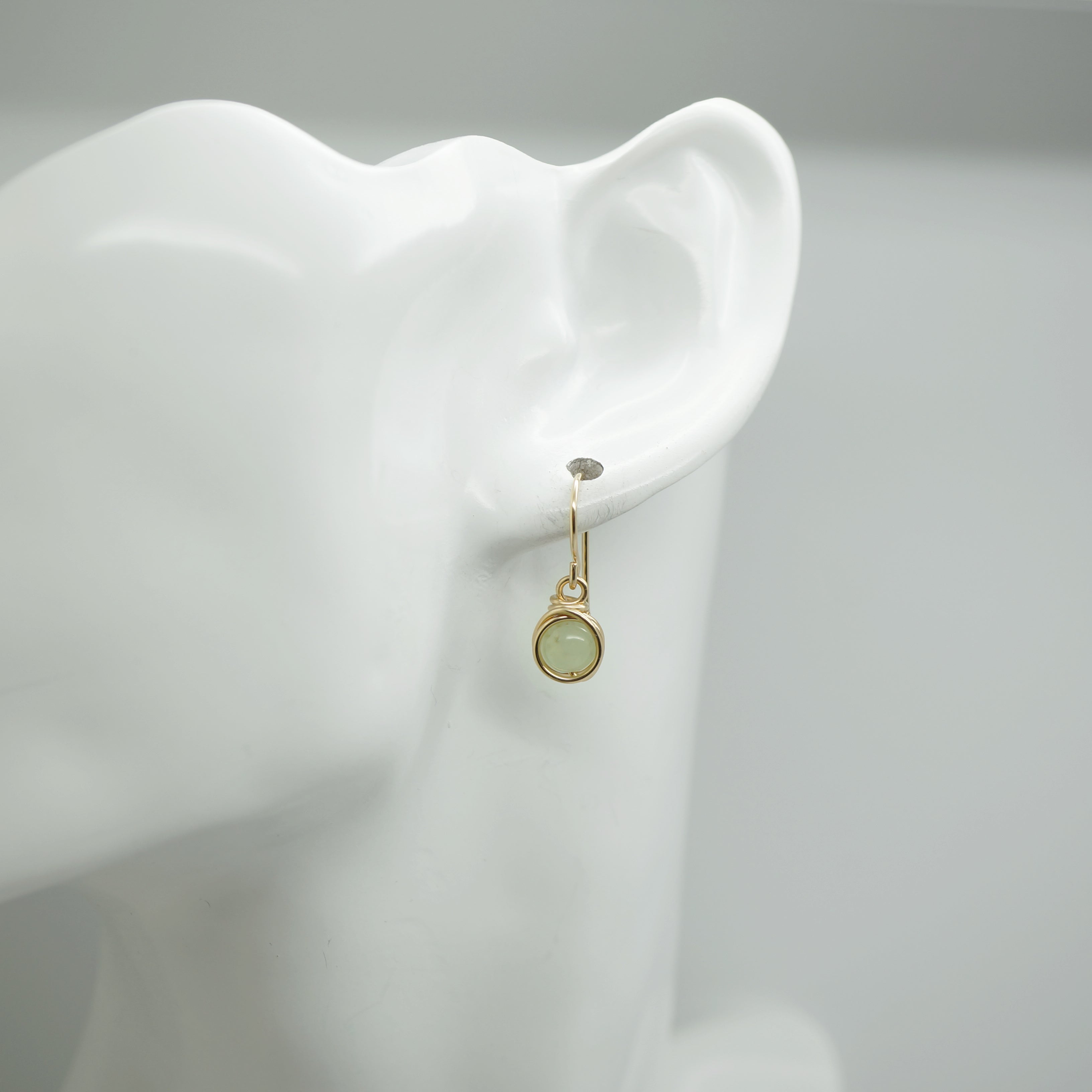 Oorbellen - 14k oorbellen met prehniet