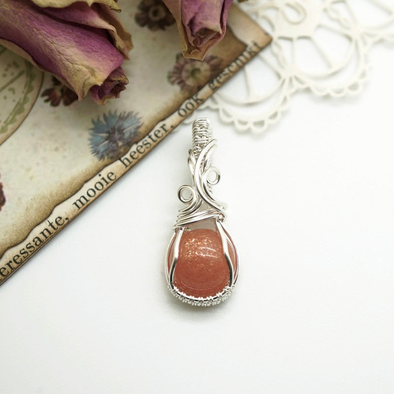 Sterling zilveren wire wrap hanger met Zonnesteen
