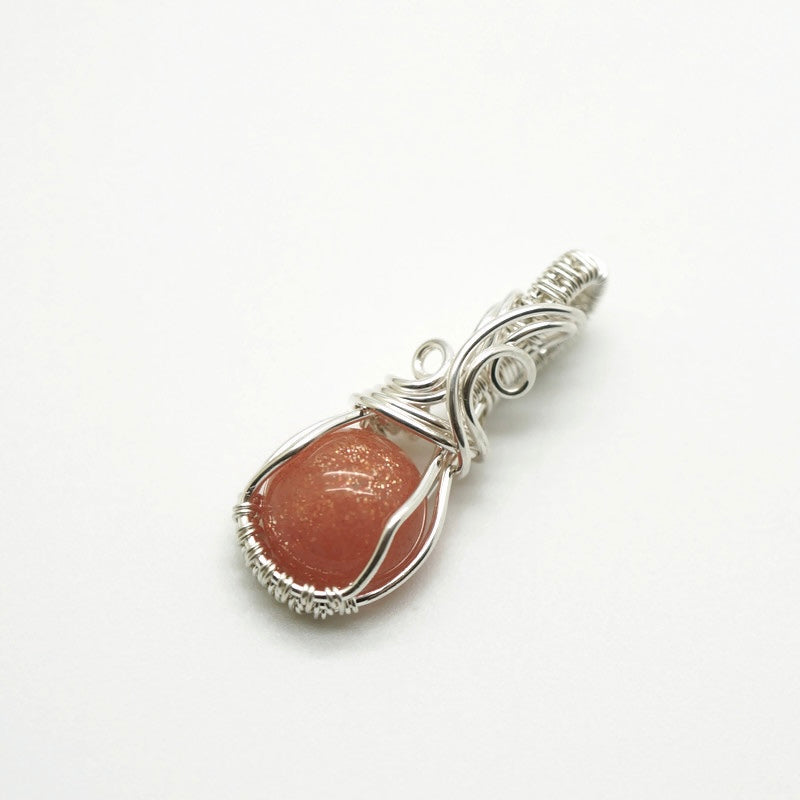 Sterling zilveren wire wrap hanger met Zonnesteen