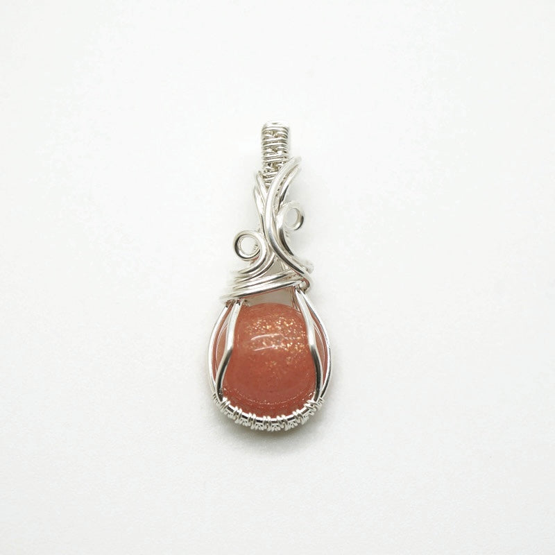Sterling zilveren wire wrap hanger met Zonnesteen