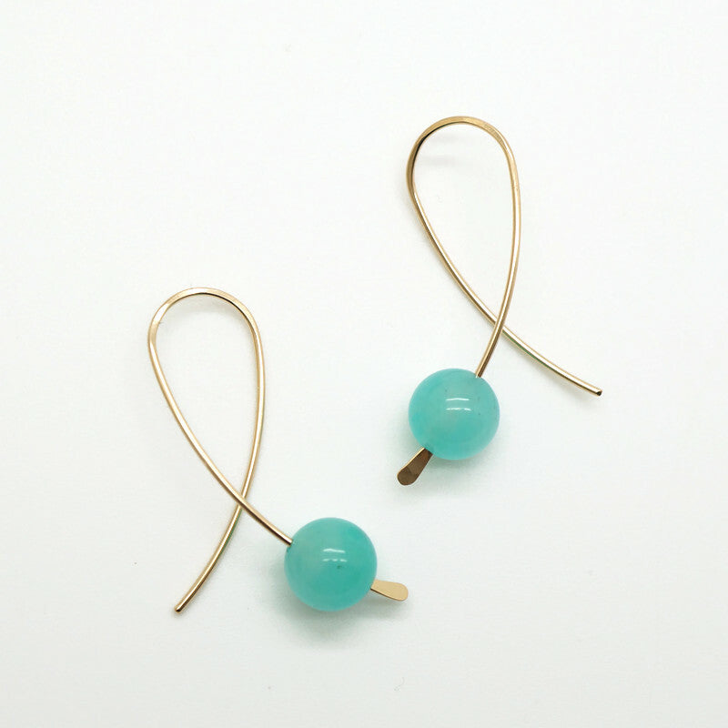 14k gold filled confetti oorbellen met amazoniet