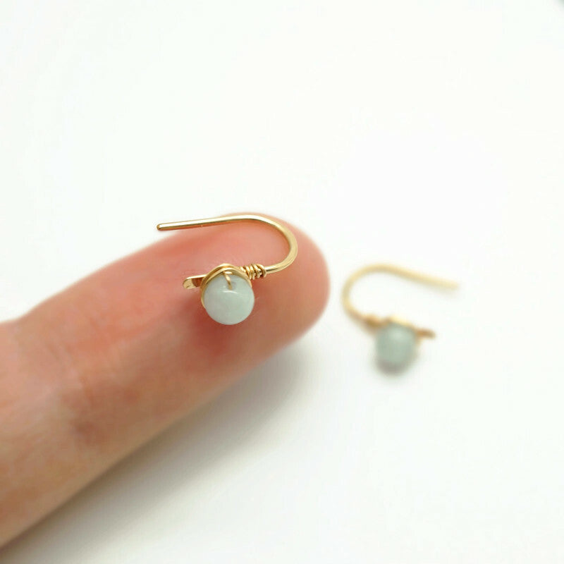 Kleine gold filled oorbellen met aquamarijn - 14k gold filled