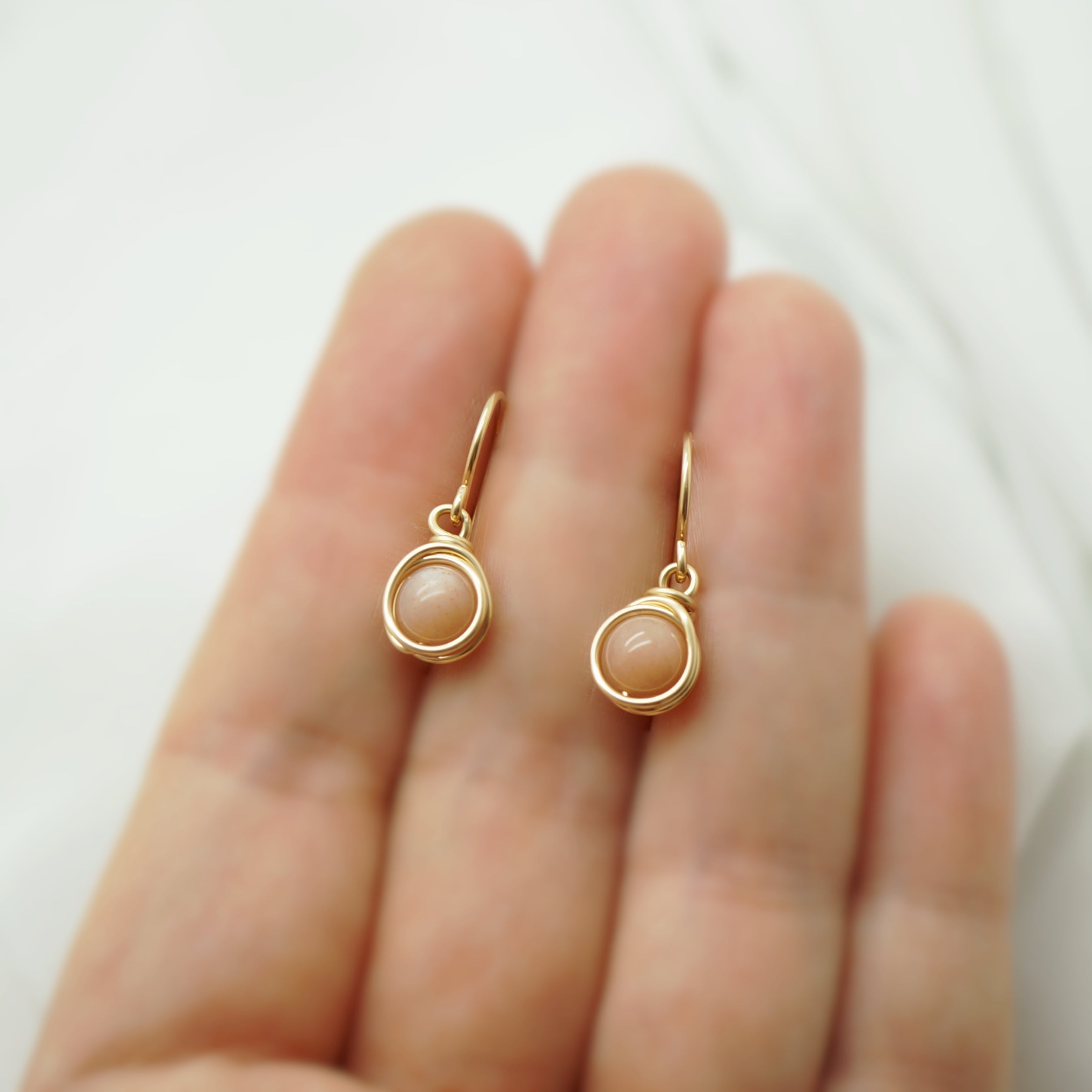 14k gold filled oorbellen met zonnesteen