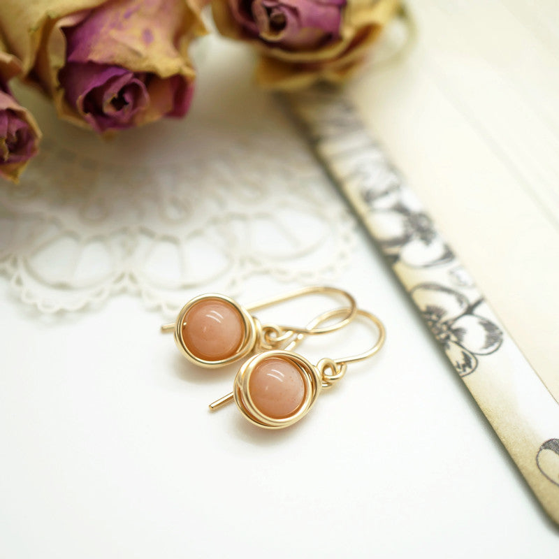 14k gold filled oorbellen met zonnesteen
